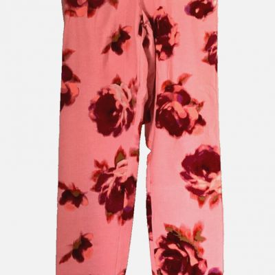 NOBO NO BOUNDARIES PINK ROSES ANKLE LEGGING COTTON STRETCH Sz. Jrs. XS *